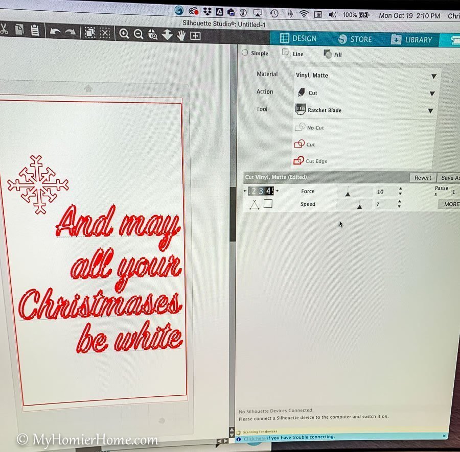 create your stencil on the silhouette software DIY Christmas wood signs