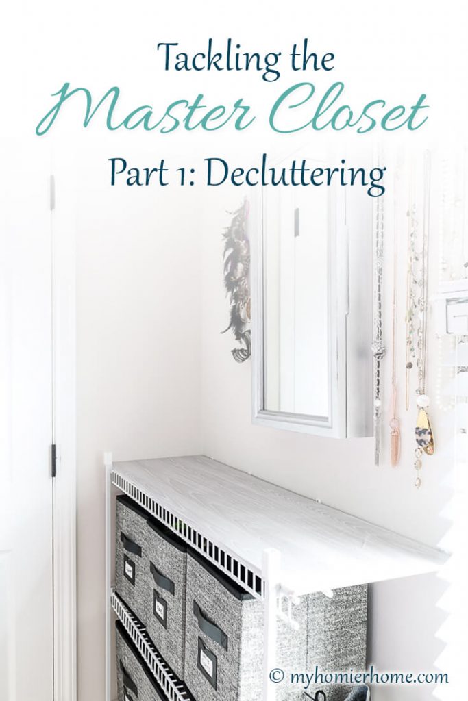 Is your closet overflowing? Find out how to declutter the master closet in this post, so you can gain back space, time, and love for your closet.
