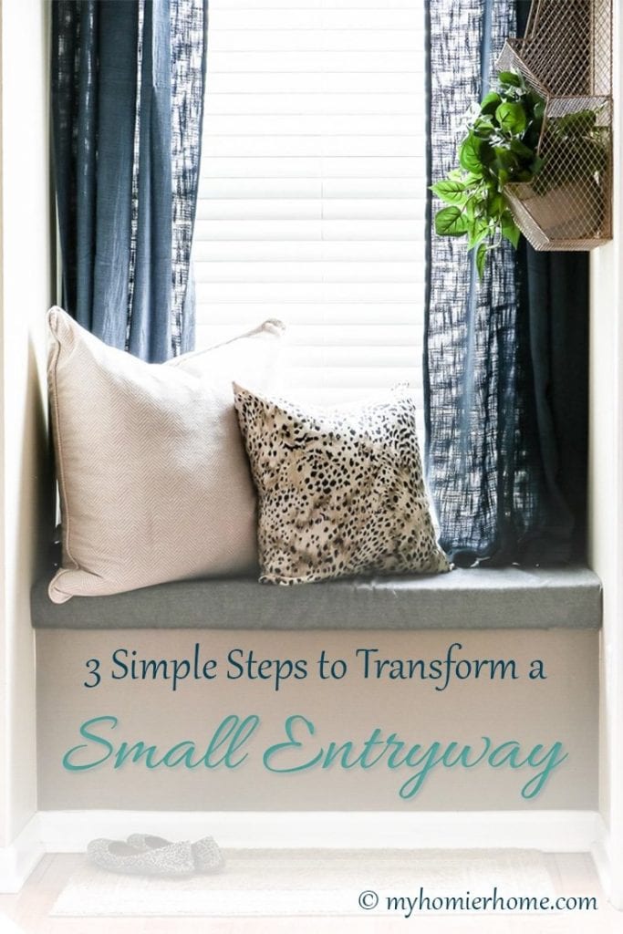 Learn how I transformed my tiny entryway window seat into a beautiful and functional space.