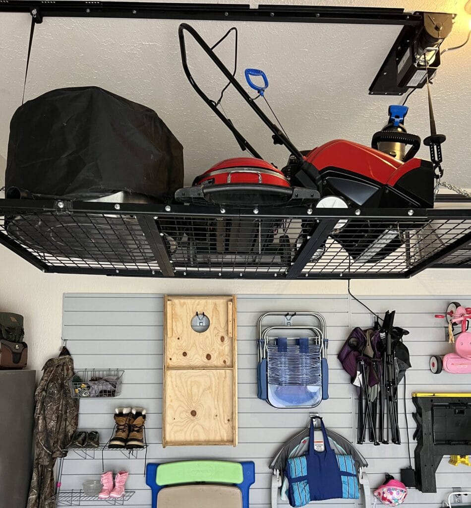 Electric garage ceiling online storage