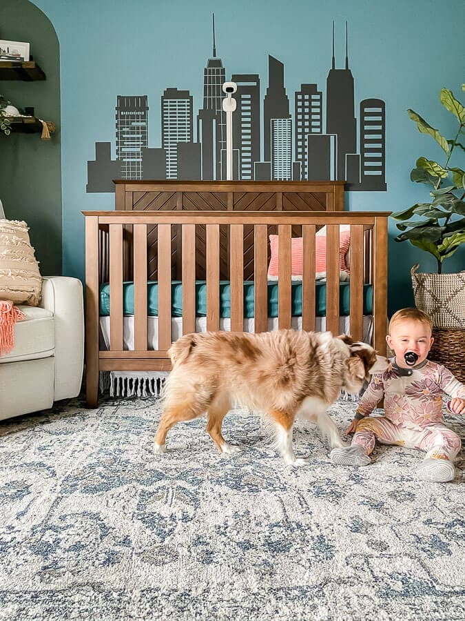 Gender Neutral Nursery Reveal of Chicago-themed nursery