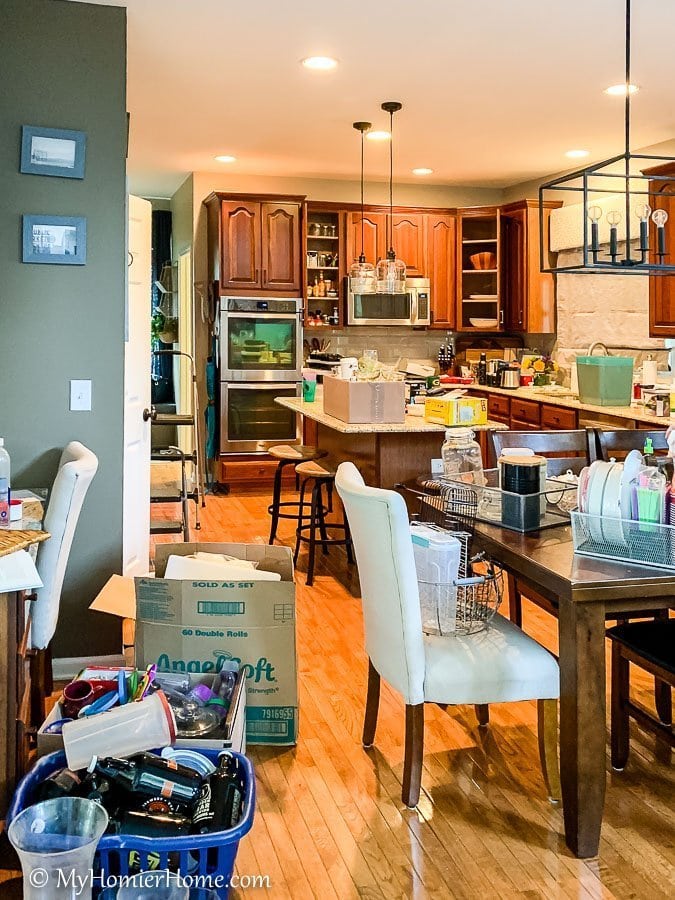 In the process of organizing my kitchen cabinets.