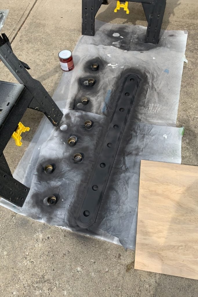 spray painted fixture parts