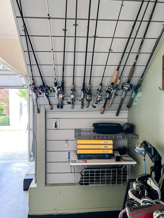 garage fishing rod storage