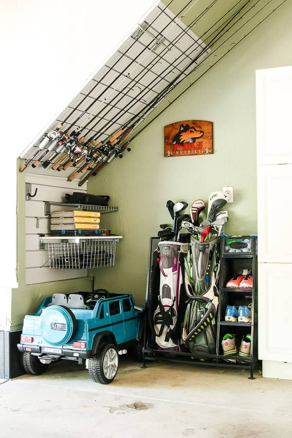 garage fishing rod storage