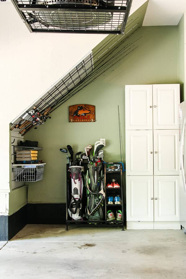 DIY Garage Door Fishing Rod Storage 