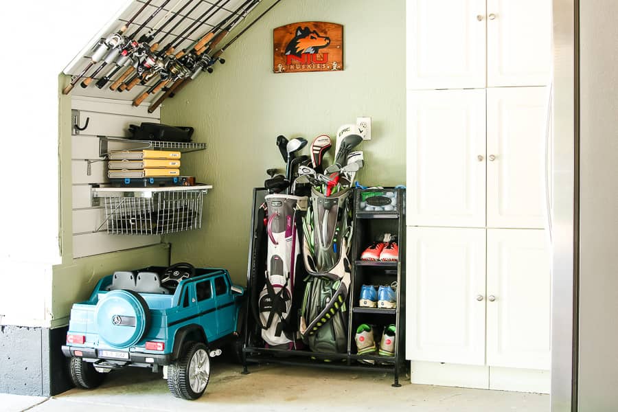 garage fishing rod storage