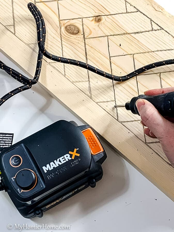 use your portable makerx to Make Wood Herringbone Pattern