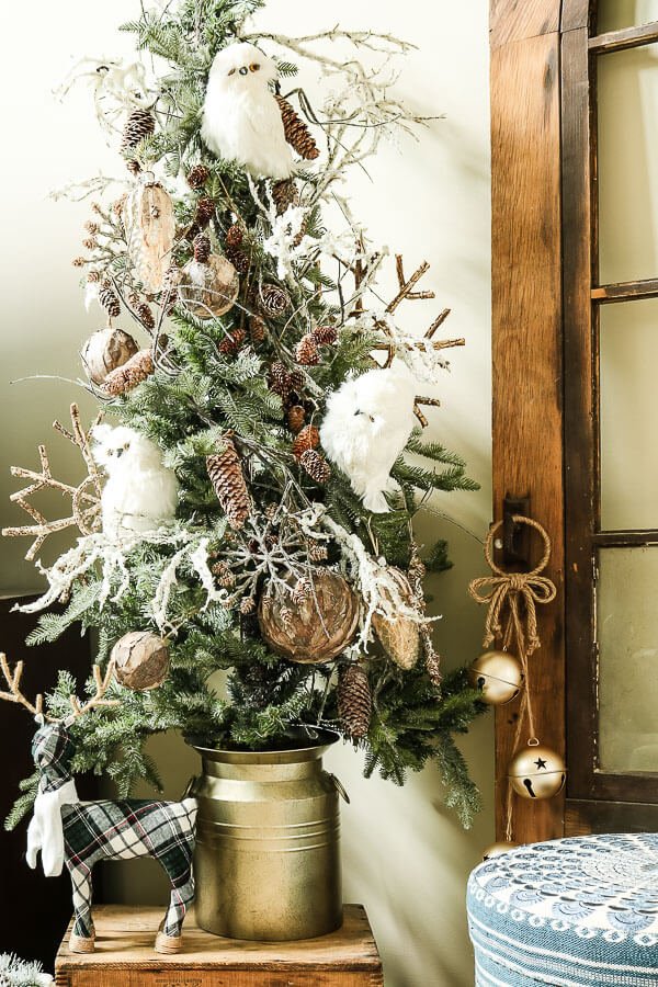 modern vintage christmas home tour second tree close up
