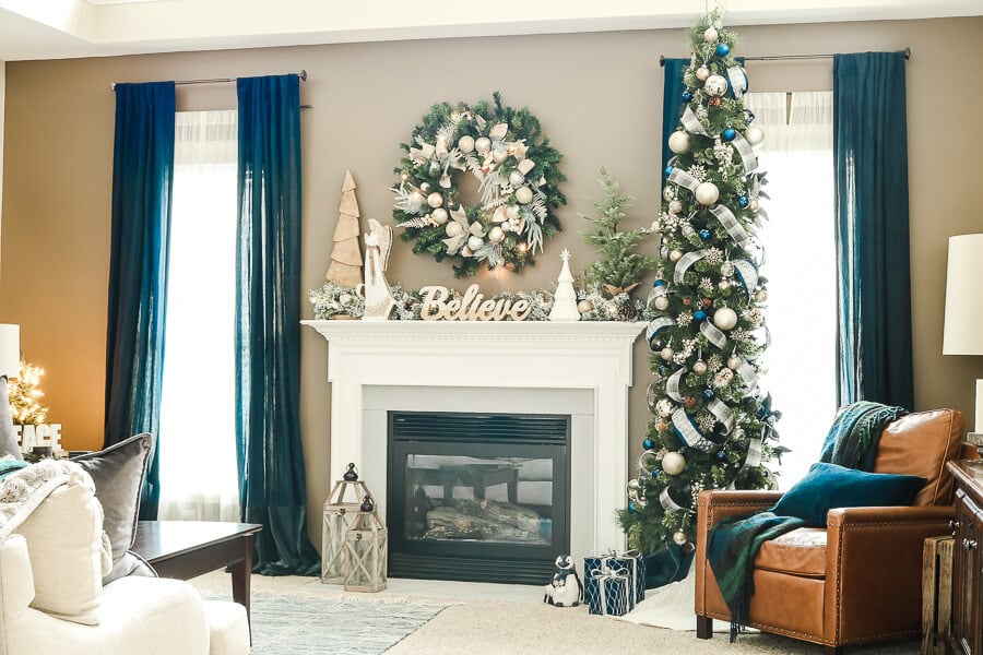 modern vintage christmas home tour mantel