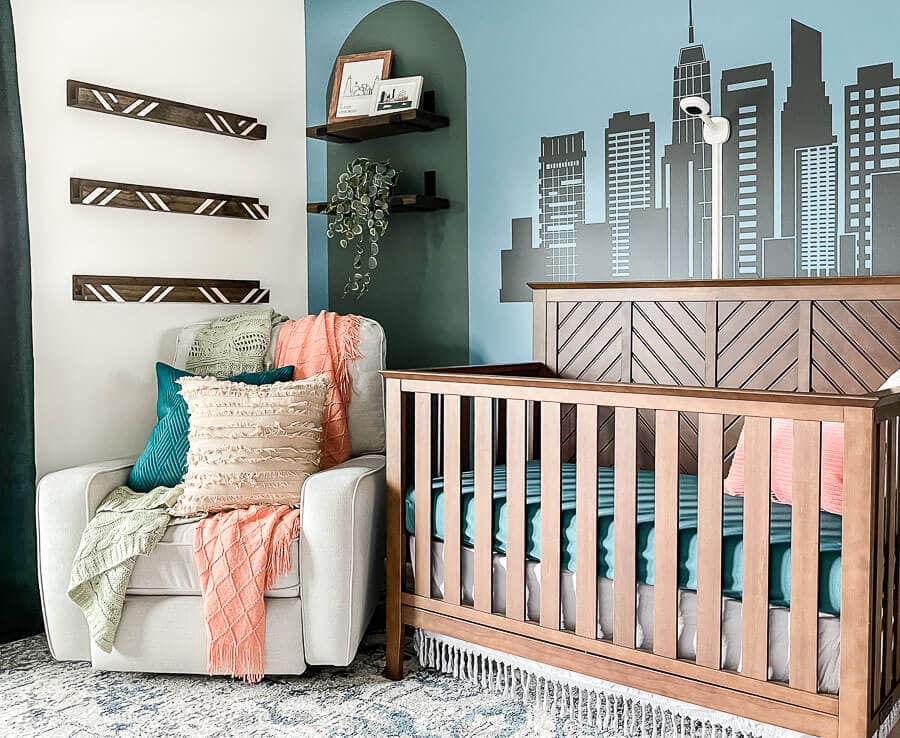 Nursery Bookshelves in room