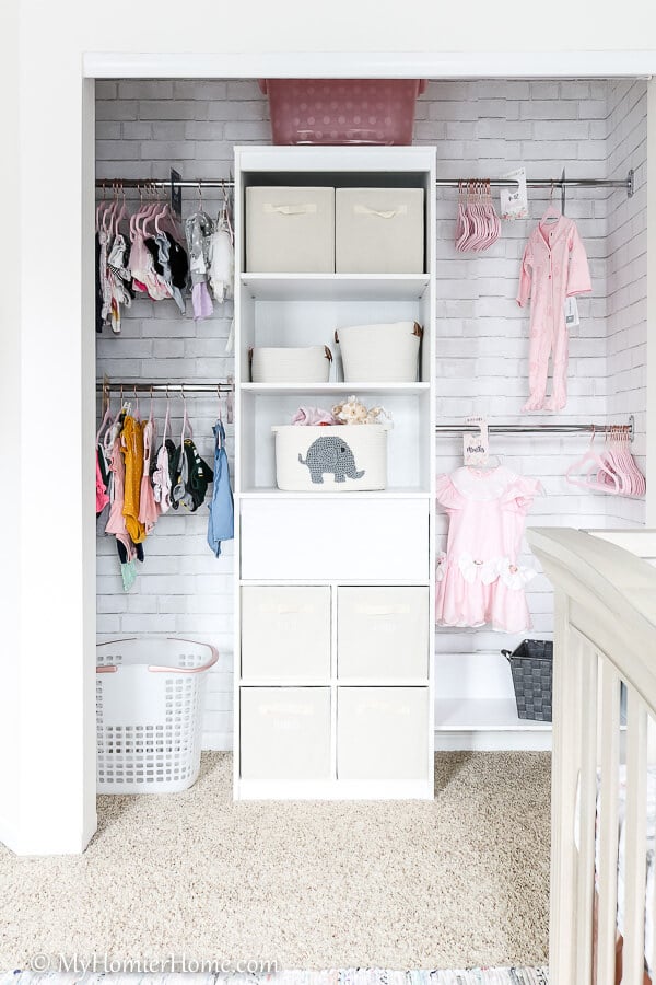 From dysfunctional to beautiful open concept closet, come check out the before & afters of our nursery closet reveal including notes on how we did it!