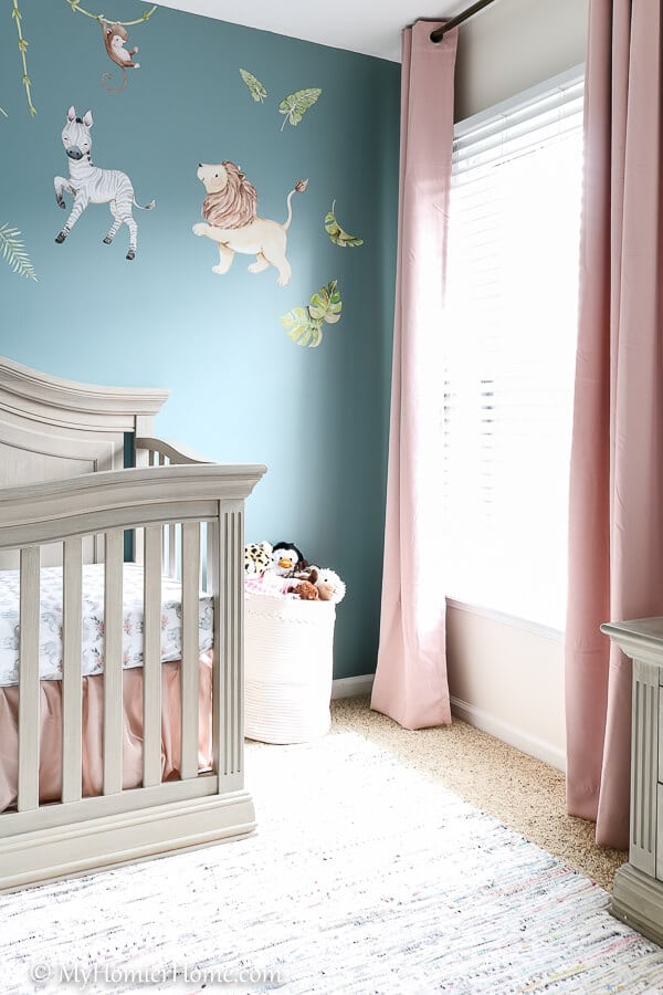 Looking for nursery inspiration? Check out our serene, safari-themed baby girl nursery reveal! The colors are relaxing & inviting!