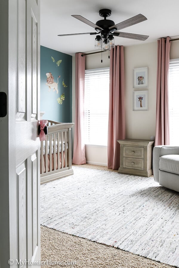 Looking for nursery inspiration? Check out our serene, safari-themed baby girl nursery reveal! The colors are relaxing & inviting!