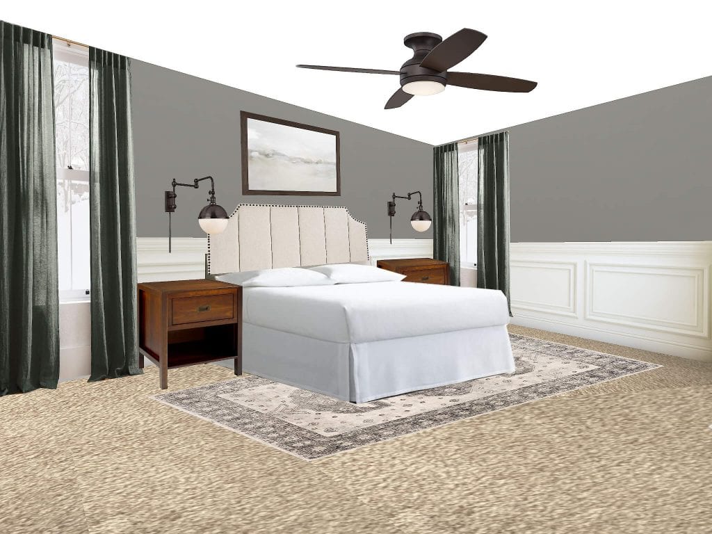 Looking to find the best bedroom rug placement for your bedroom? This is the post for you. All your options are right here. This option is the rug in front of the nightstands under the bed