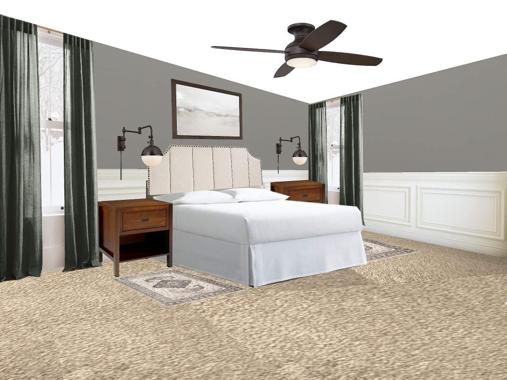 Looking to find the best bedroom rug placement for your bedroom? This is the post for you. All your options are right here. This option is two rugs on either side of the bed.