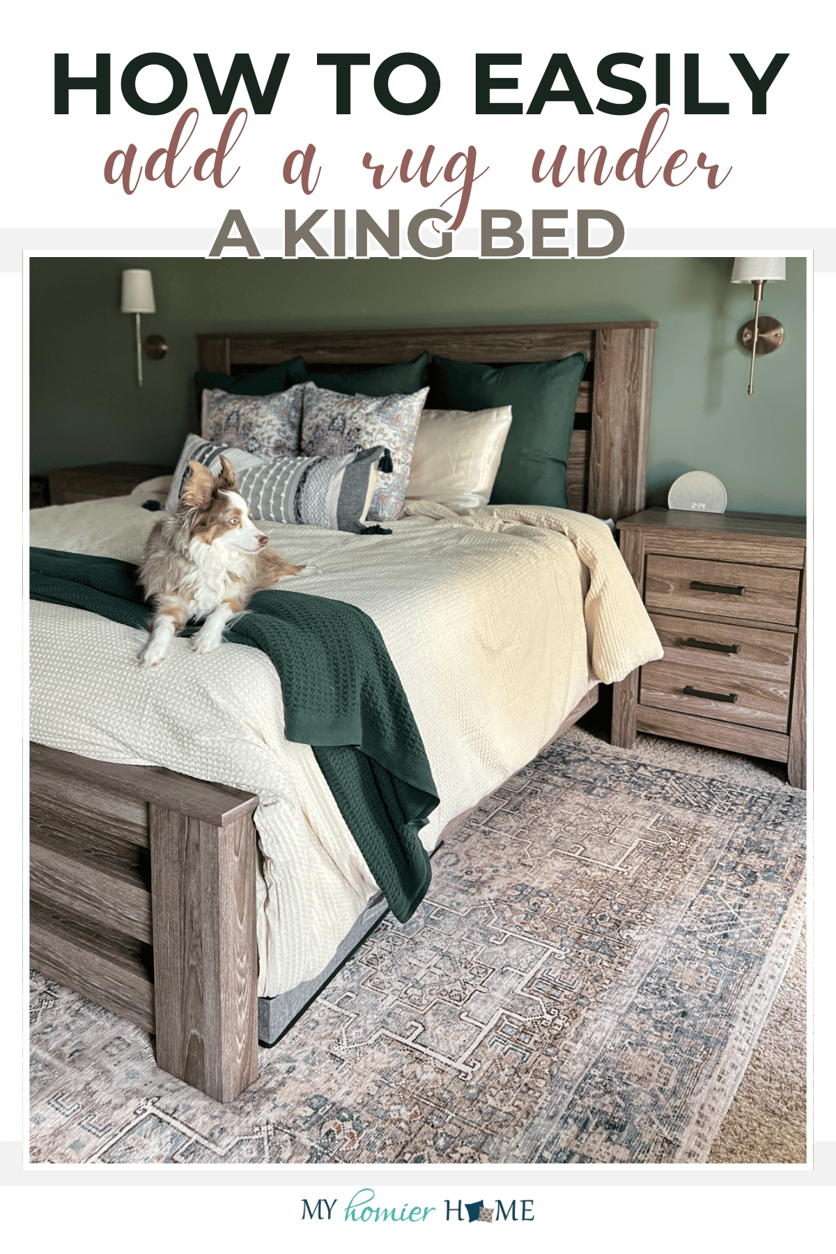 Everything You Need to Know to Add a Rug Under a King Bed - My Homier Home