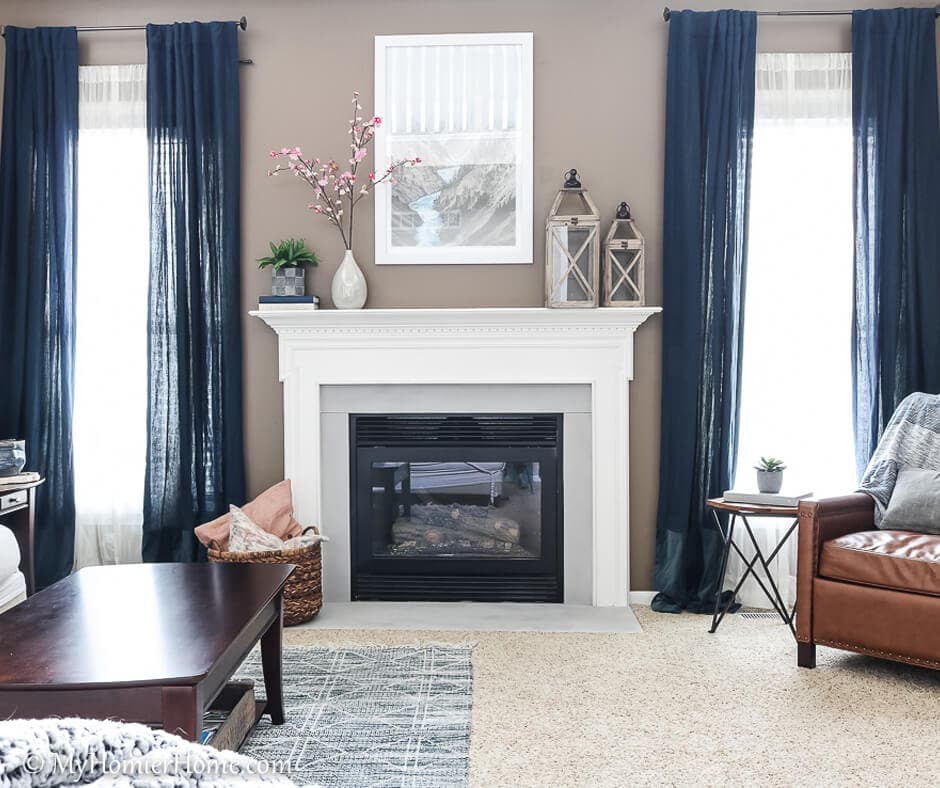 How to Spray Paint the Fireplace Surround after photo