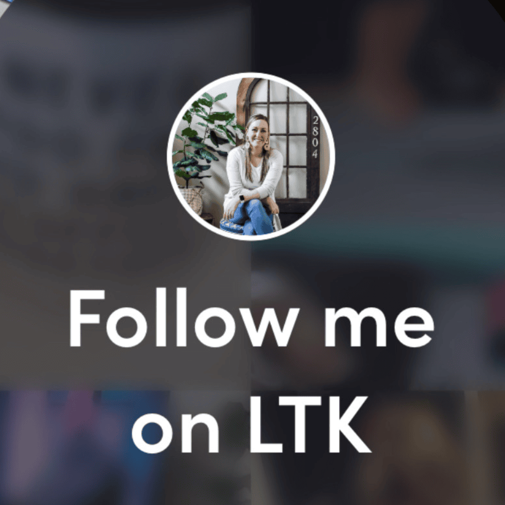 Profile image of a seated person with text reading "Follow me on LTK" in the foreground, inviting you to discover more.