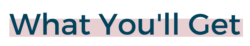 Text reads "What You'll Get" in large, bold, dark blue letters with a light pink highlight behind the words on a white background, capturing the excitement of a style shift challenge.