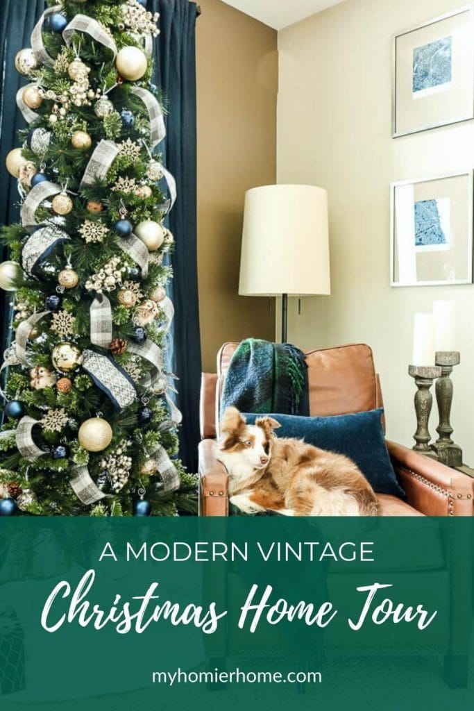 Who's ready to take a tour of our modern vintage Christmas home? With a blue, green, and neutral theme, you'll want to come in and see it for real!